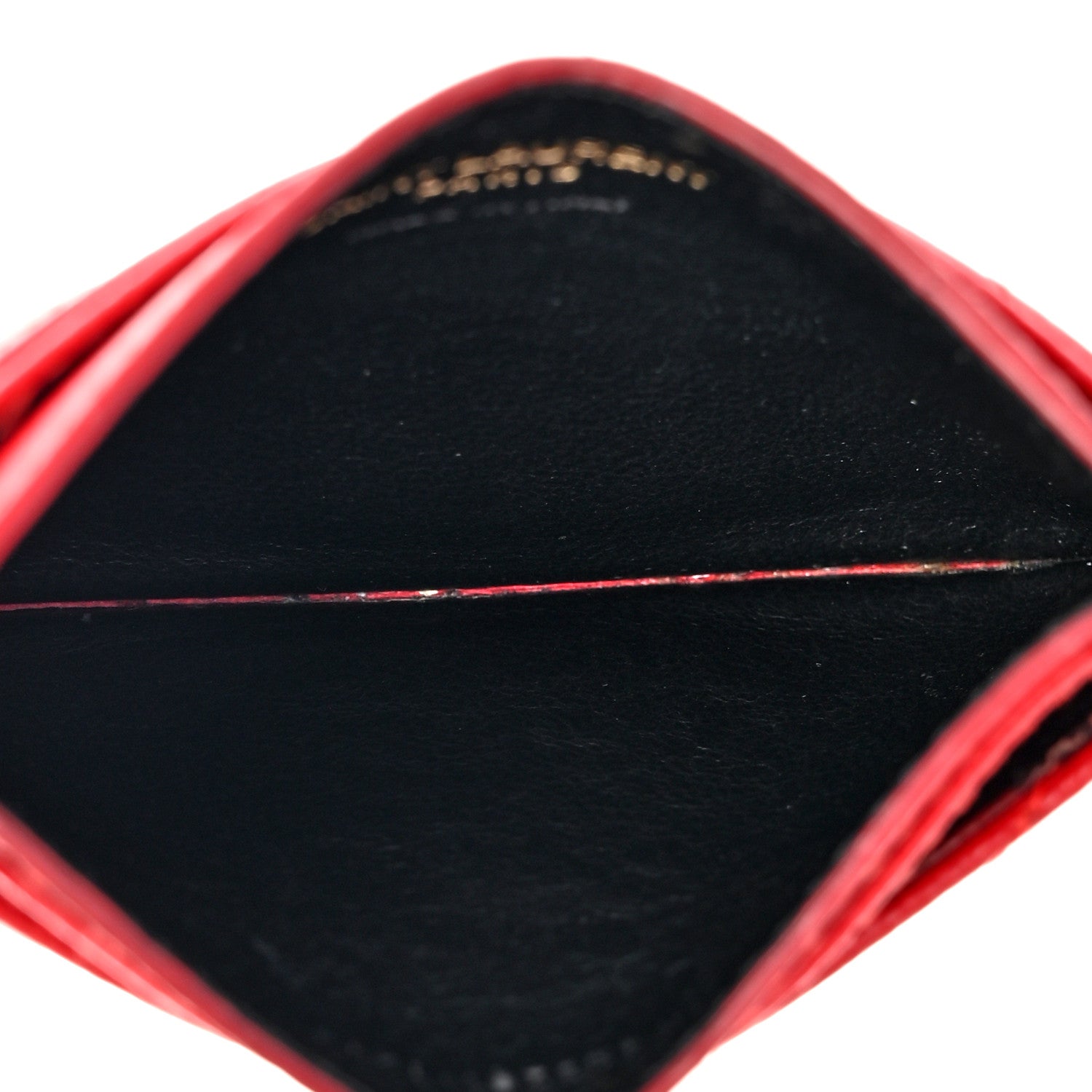 Saint Laurent Grain De Poudre Matelasse Chevron Monogram Credit Card Case Opyum Red 5 of 11