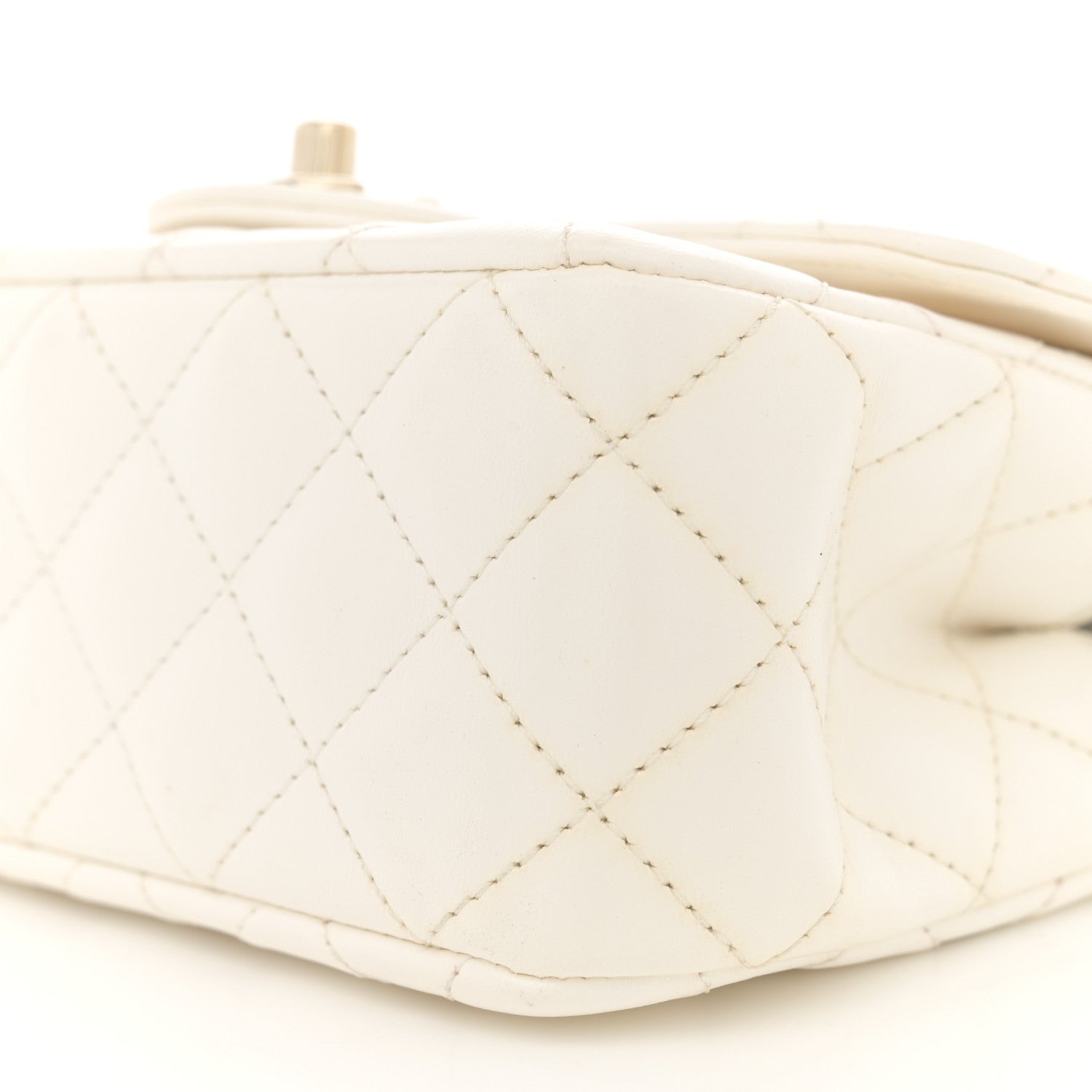 Chanel Lambskin Quilted Mini Crystal Top Handle Rectangular Flap White 10 of 12