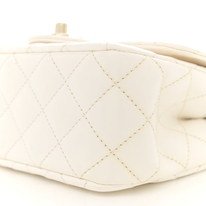 Chanel Lambskin Quilted Mini Crystal Top Handle Rectangular Flap White 10 of 12