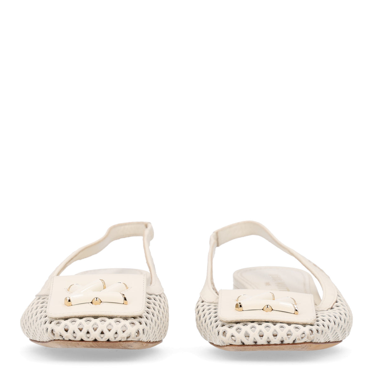 Louis Vuitton Calfskin Perforated Shake Slingback Pumps 36.5 Creme Beige 3 of 10