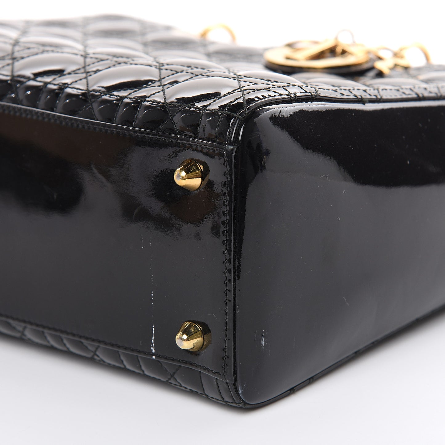 Patent Cannage Large Lady Dior Black