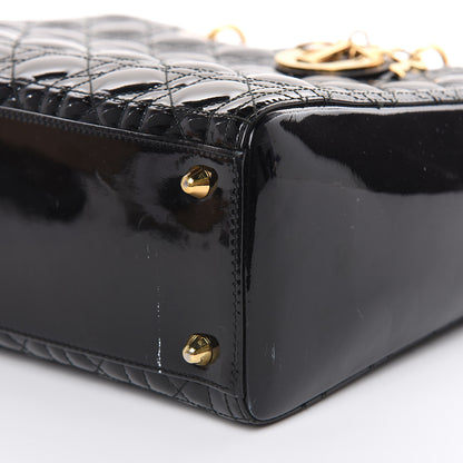 Christian Dior Patent Cannage Large Lady Dior Black 9 of 13