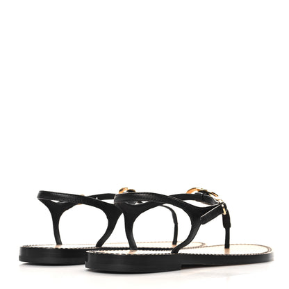 Chanel Lambskin CC Thong Sandals 38 Black Gold 5 of 9