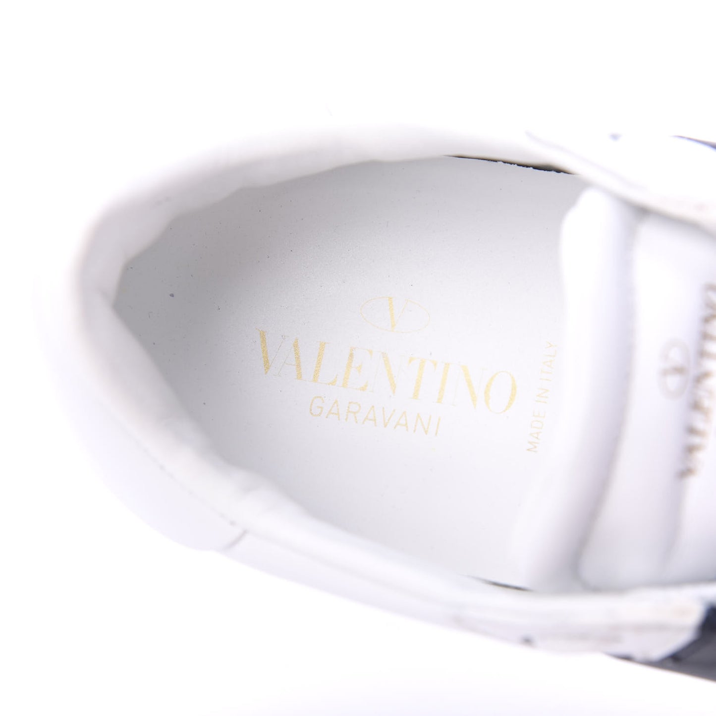 Calfskin Mens Rockstud Open Sneakers 39 White Marine