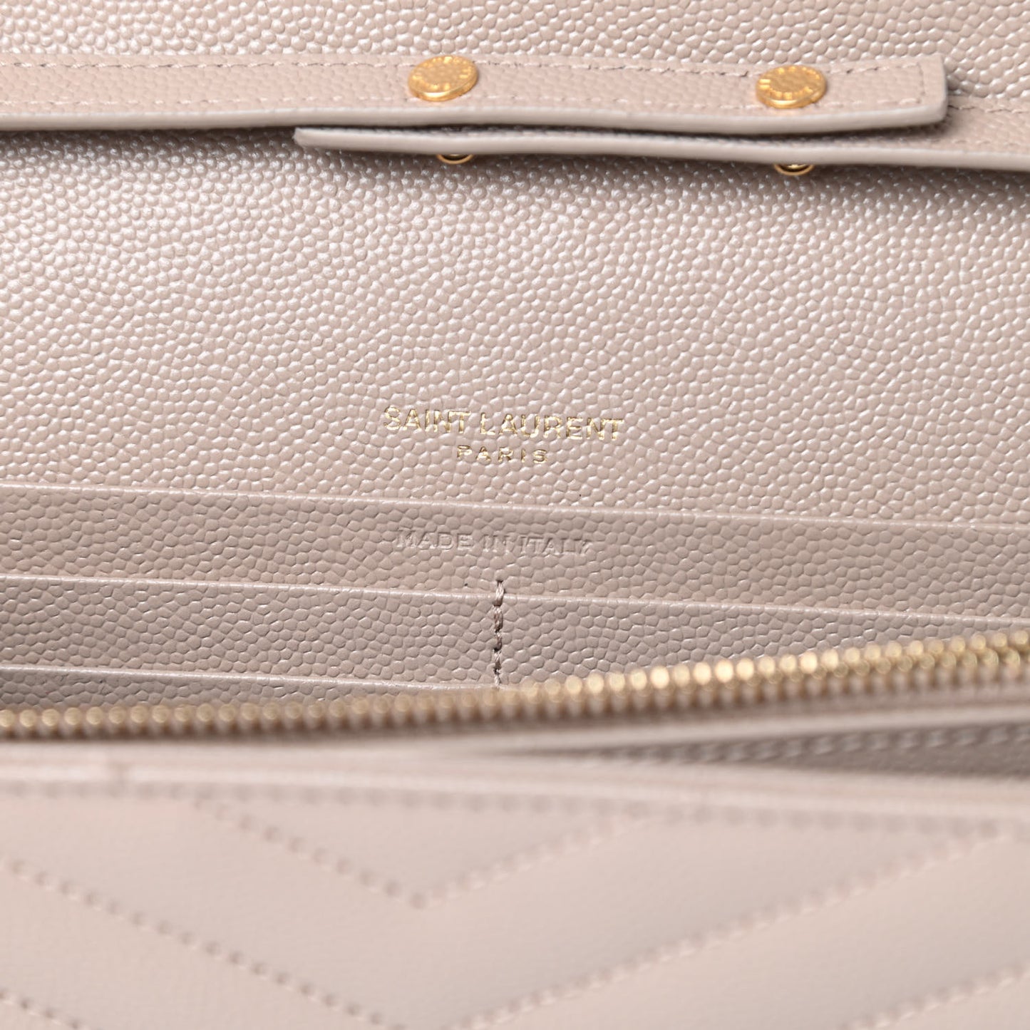 Grain De Poudre Matelasse Chevron Monogram Chain Wallet Nude Powder