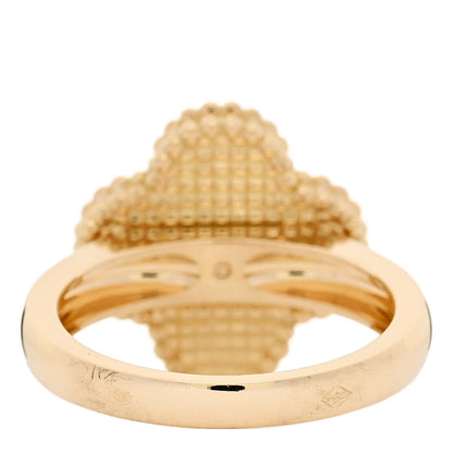 Van Cleef & Arpels 18K Yellow Gold Diamond Carnelian Vintage Alhambra Ring 51 5.75 4 of 6
