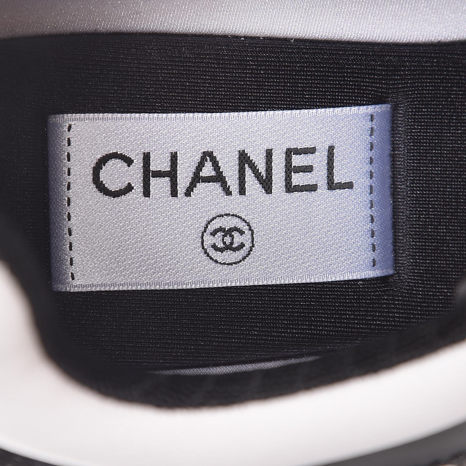 Chanel Nylon Calfskin CC Sneakers 38 Black Grey White 6 of 9