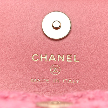 Chanel Tweed Quilted Flap Chain Waist Bag Pink 6 of 9