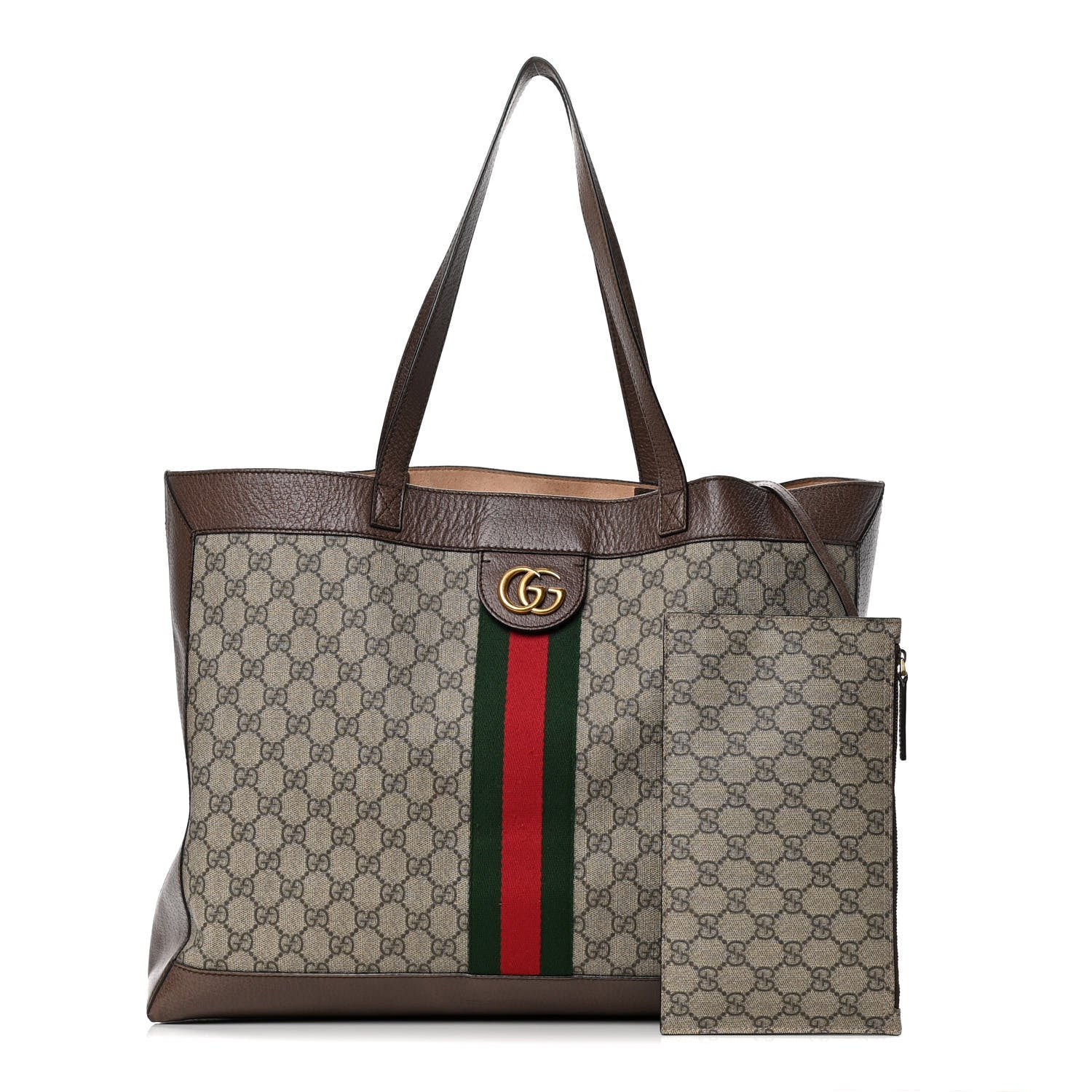 Gucci GG Supreme Monogram Web Ophidia Tote Brown 1 of 6