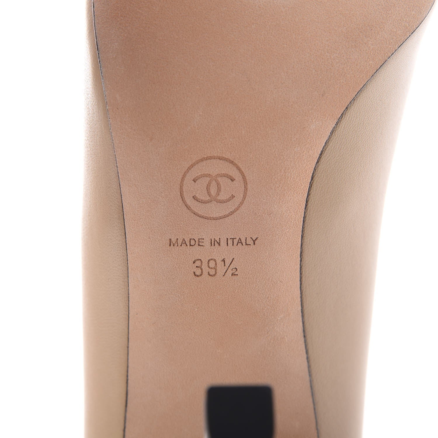 Chanel Lambskin Pearls Cap Toe Pumps 39.5 Beige Black 6 of 8