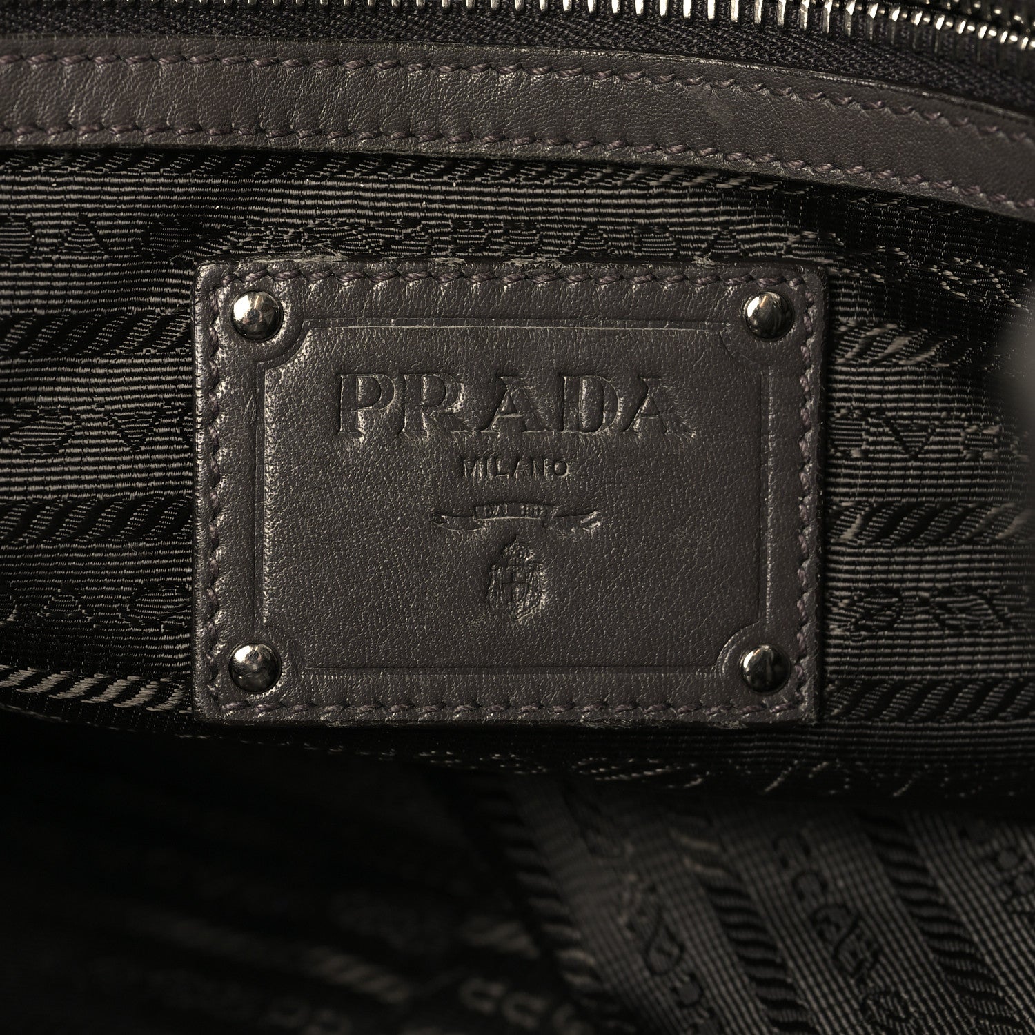 Prada Soft Calf Shoulder Bag Dark Grey 6 of 12