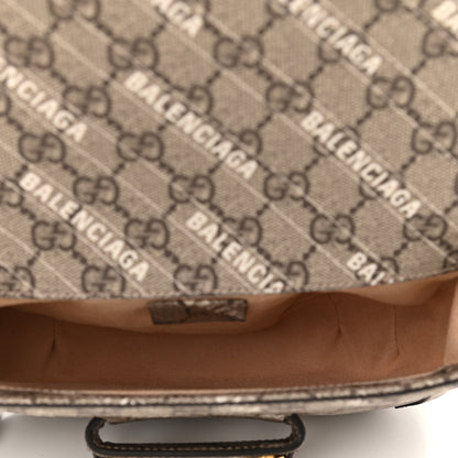 Gucci X BALENCIAGA GG Supreme Monogram Web Logo Print Mini Horsebit 1955 Shoulder Bag Beige Ebony 5 of 10