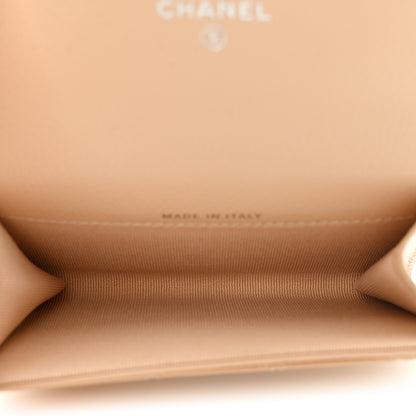 Chanel Caviar Quilted Flap Card Holder Wallet Beige 5 of 9