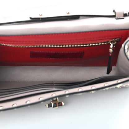 Valentino Garavani Lambskin Rockstud Spike Wallet on Chain Poudre 5 of 9