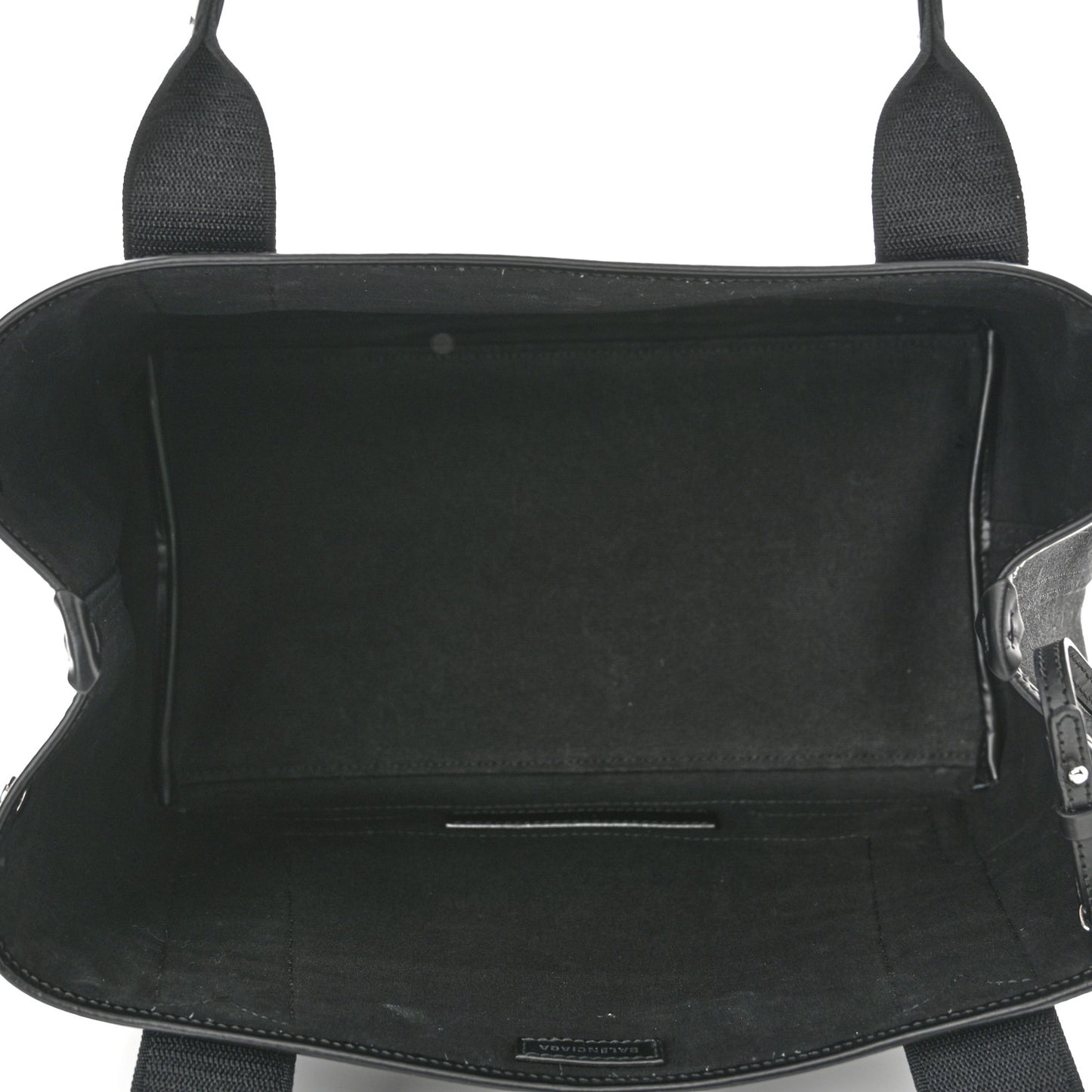Cotton Canvas Calfskin S Navy Cabas Black
