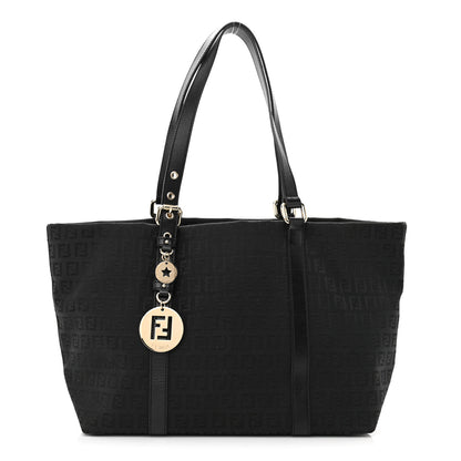 Fendi Zucchino Large Charm Shopping Tote Black 1 of 11