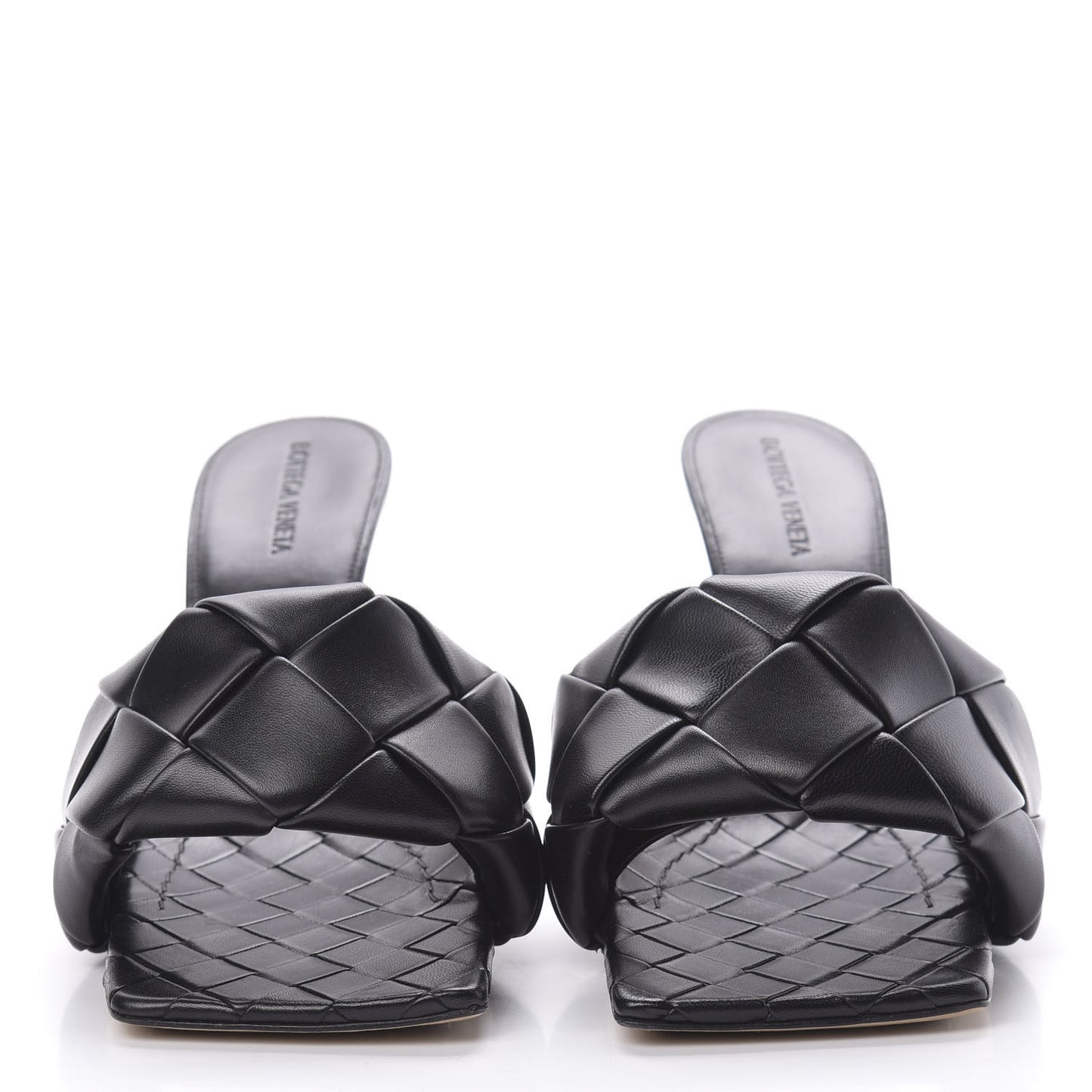 Nappa Maxi Intrecciato Lido Mule Sandals 40.5 Black