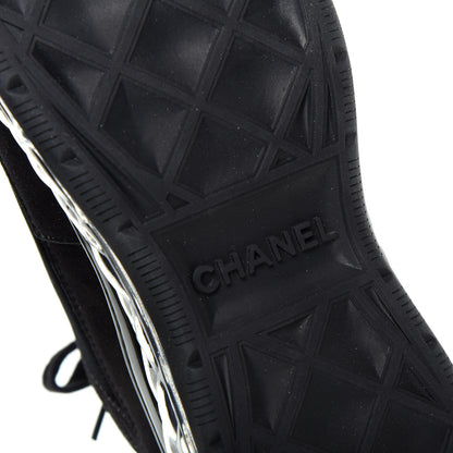 Chanel Suede Calfskin Velvet Grosgrain CC Sneakers 37.5 Black 9 of 11