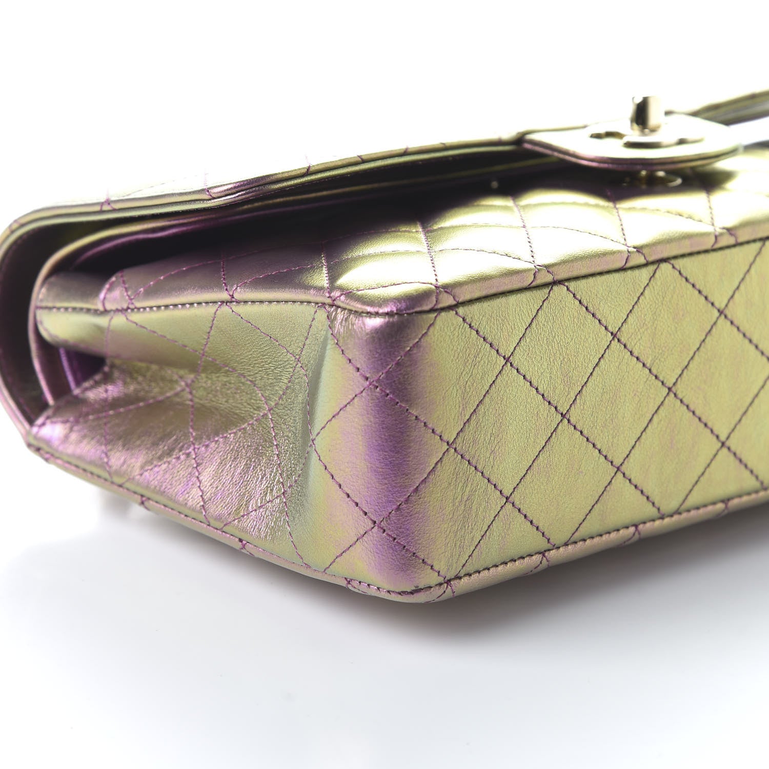 Chanel Iridescent Lambskin Quilted Medium Double Flap Purple 6 of 10