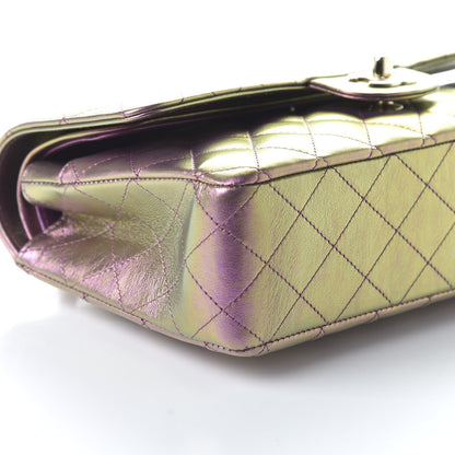Chanel Iridescent Lambskin Quilted Medium Double Flap Purple 6 of 10