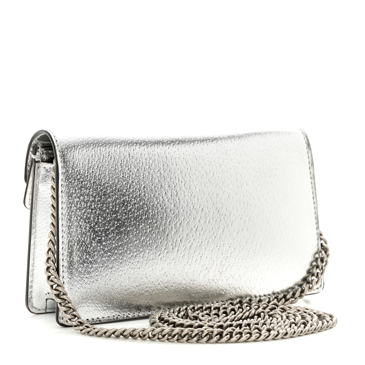 Metallic Calfskin Super Mini Dionysus Shoulder Bag Silver