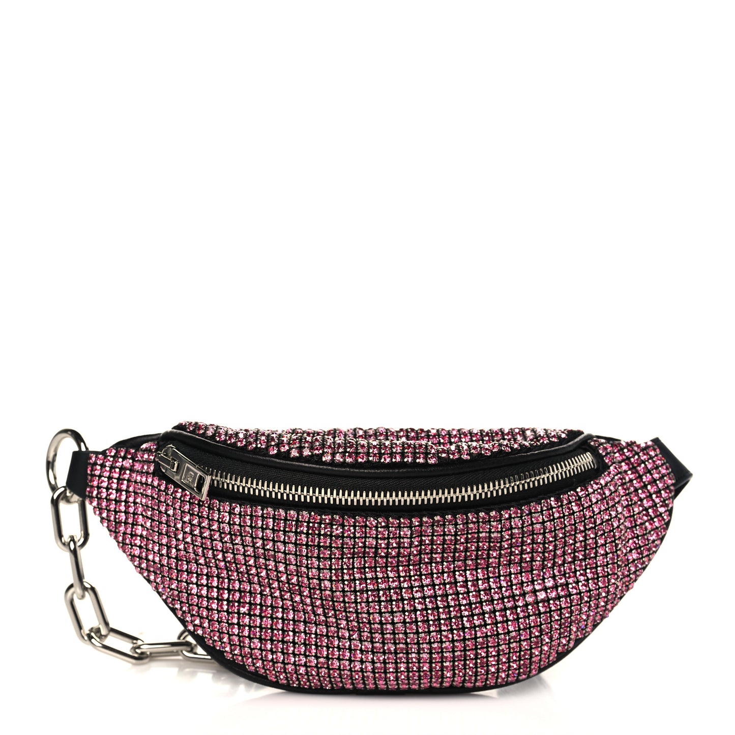Rhinestone Mesh Mini Attica Belt Bag Prism Pink