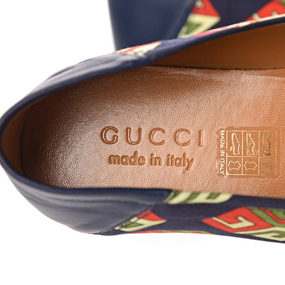 Gucci Satin Lambskin Mini GG Wallpaper Mens Brixton Horsebit Loafers 7.5 Royal Blue Blue Agata 8 of 9