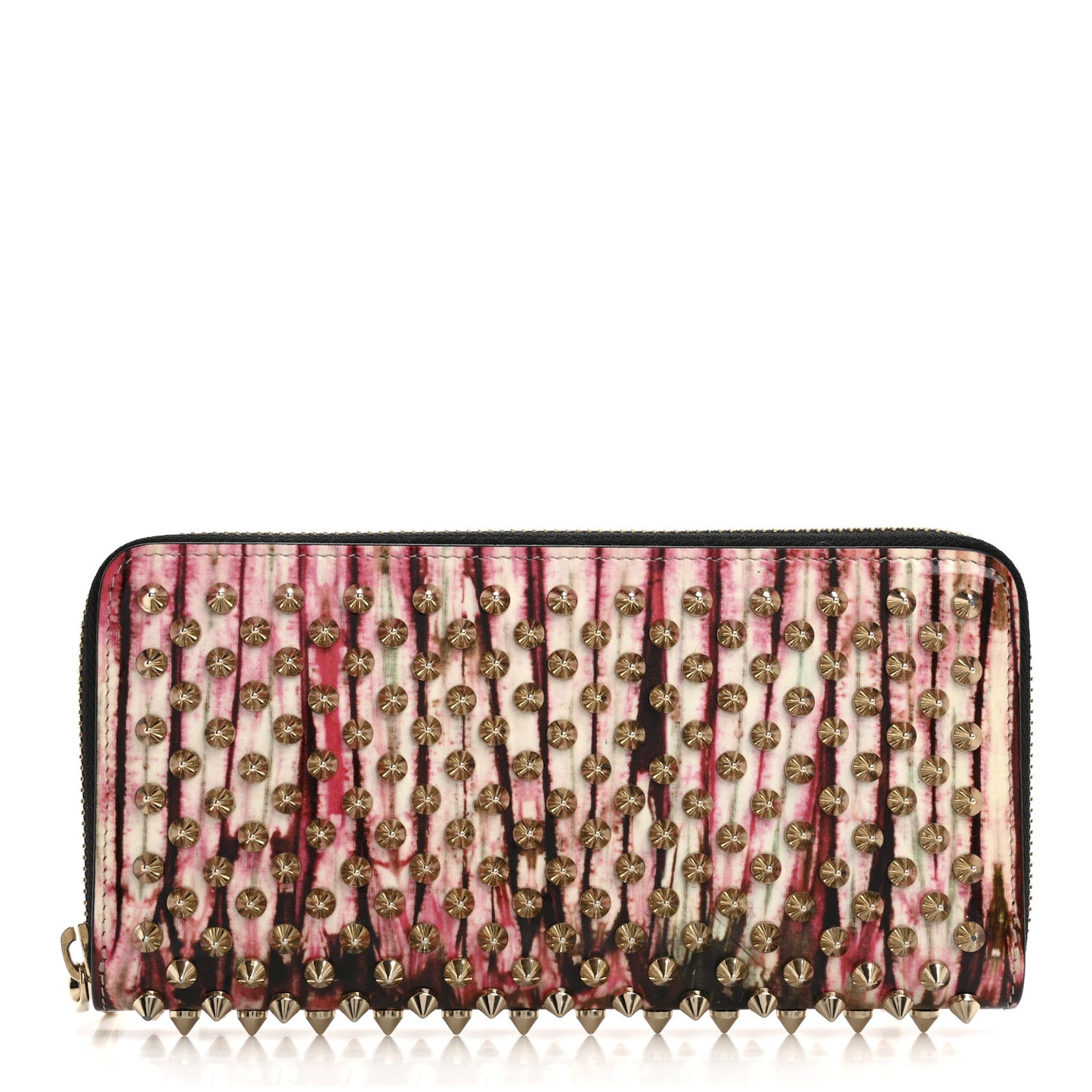 Patent Bazin Spikes Panettone Zip Wallet Pompadour