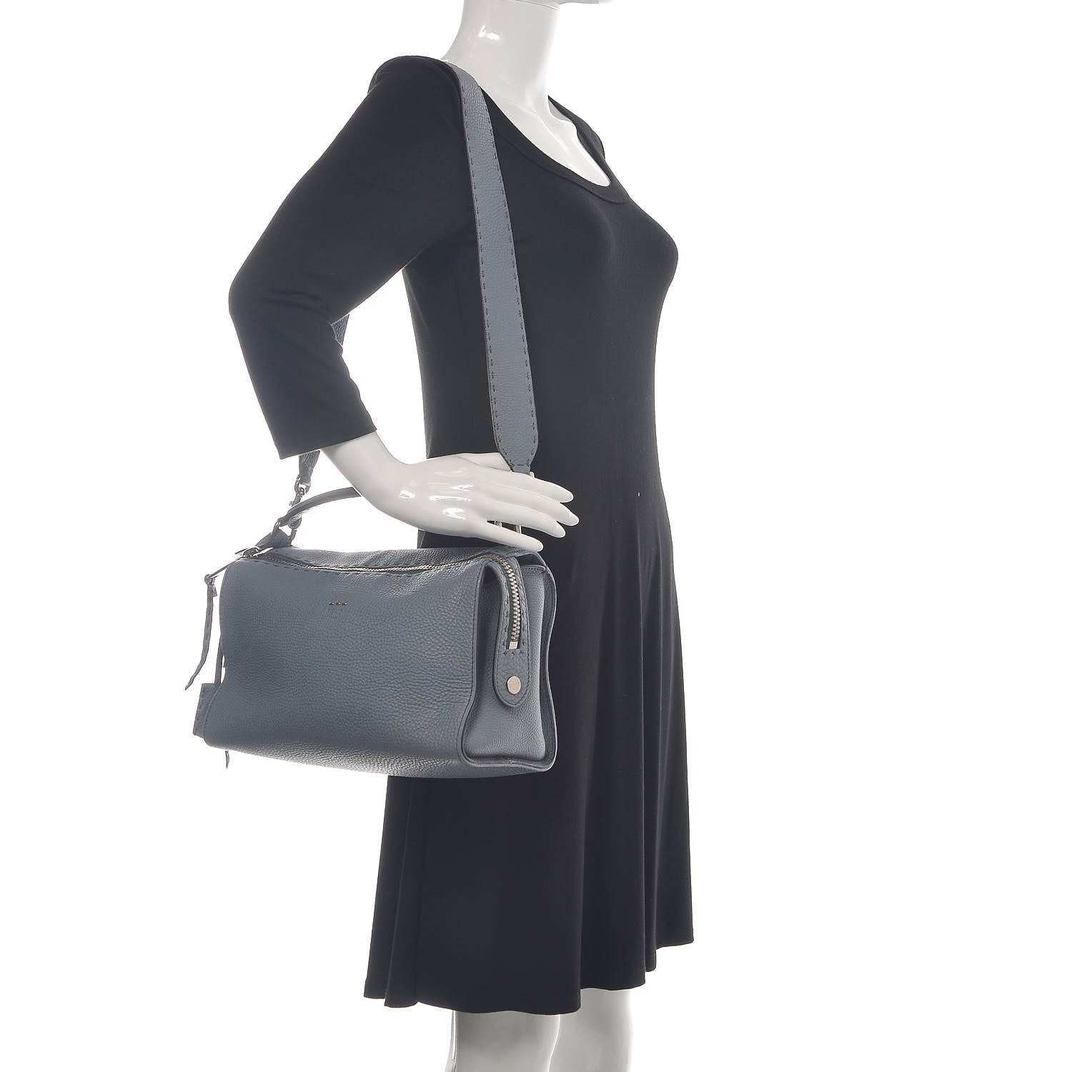Fendi Cuoio Romano Selleria Lei Boston Tote Nube 2 of 11