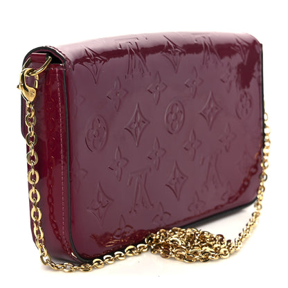 Louis Vuitton Vernis Felicie Chain Wallet Magenta 4 of 14