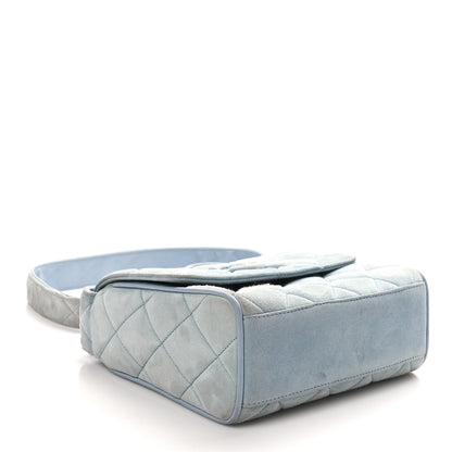 Chanel Suede Small Messenger Flap Light Blue 4 of 12