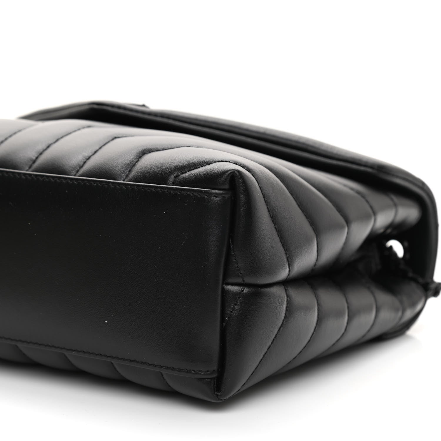 Saint Laurent Calfskin Y Quilted Monogram Monochrome Small Loulou Chain Satchel Black 7 of 7