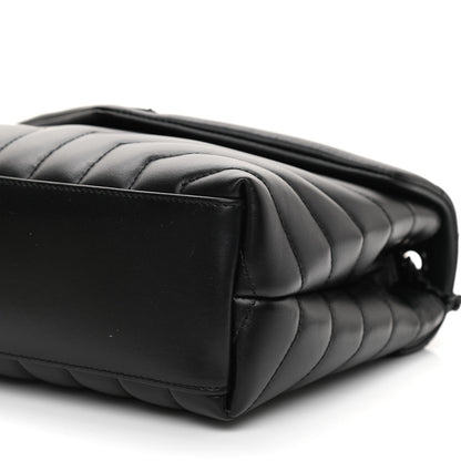 Saint Laurent Calfskin Y Quilted Monogram Monochrome Small Loulou Chain Satchel Black 7 of 7