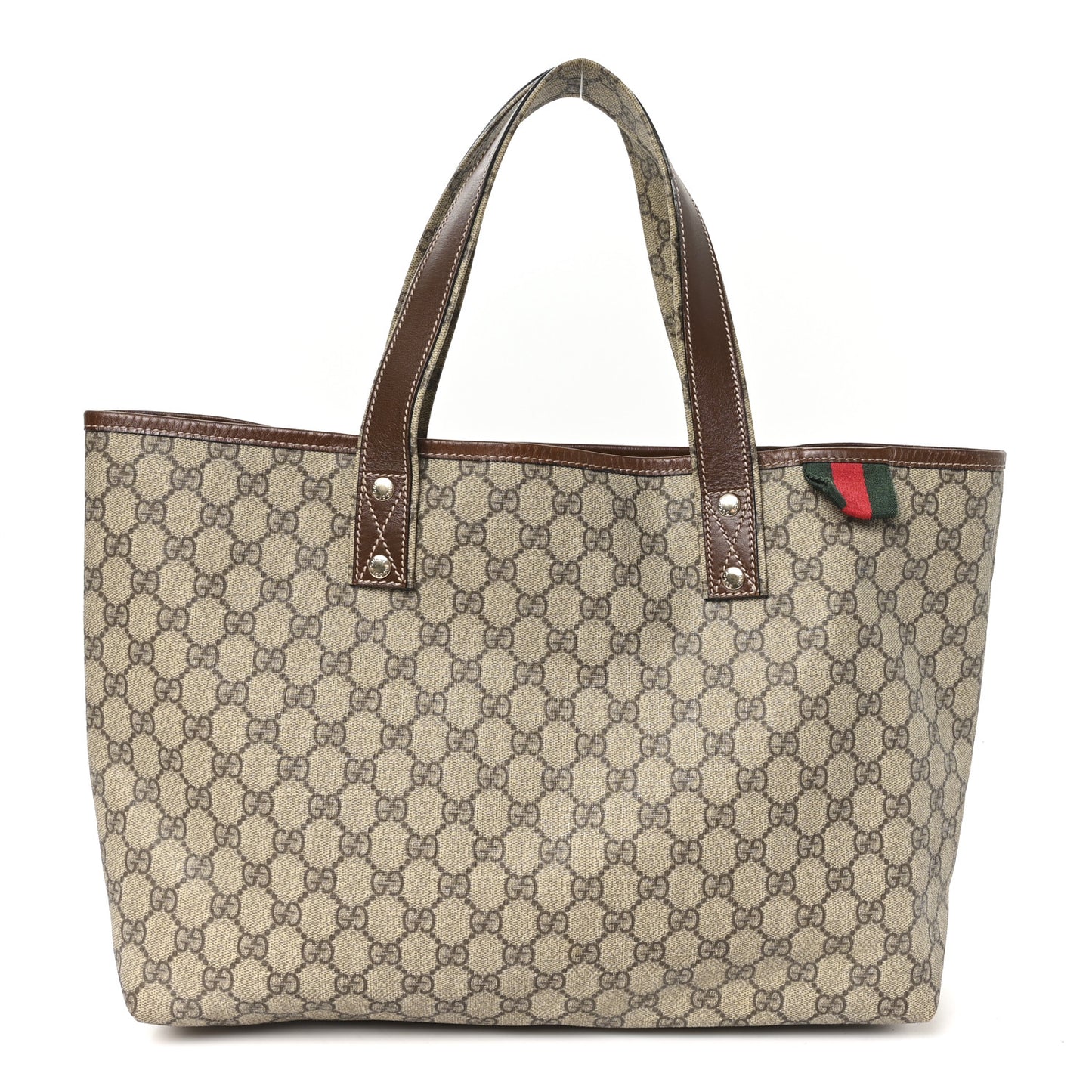 GG Plus Monogram Medium Signature Web Loop Tote Brown