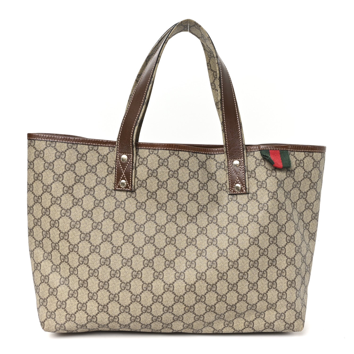 Gucci GG Plus Monogram Medium Signature Web Loop Tote Brown 1 of 10