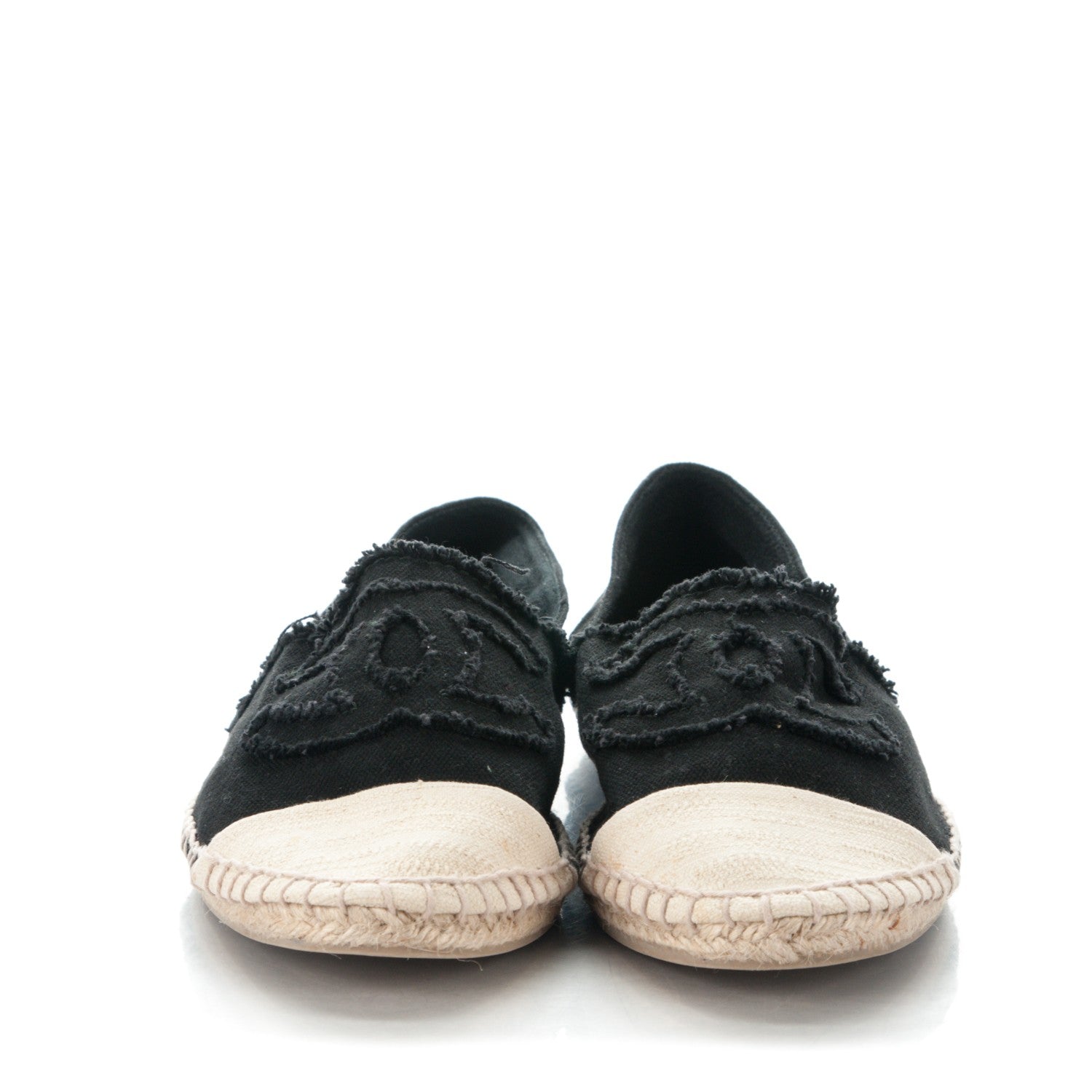 Chanel Canvas CC Espadrilles 40 Black Beige 2 of 7