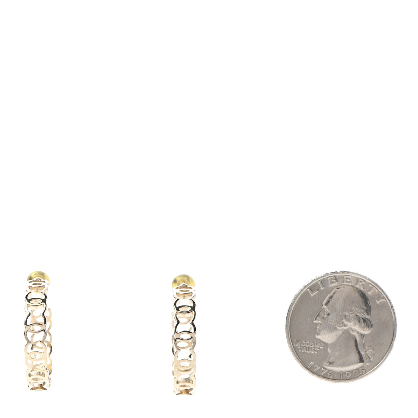 Metal CC Hoop Earrings Gold