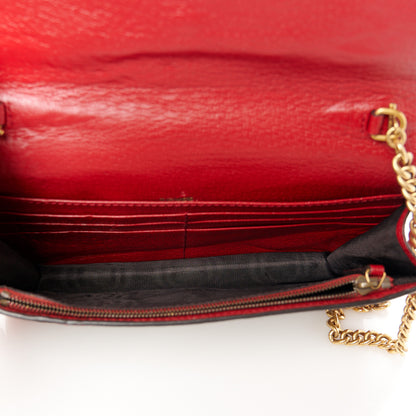 Gucci GG Supreme Monogram Web Queen Margaret Chain Wallet Red 5 of 11