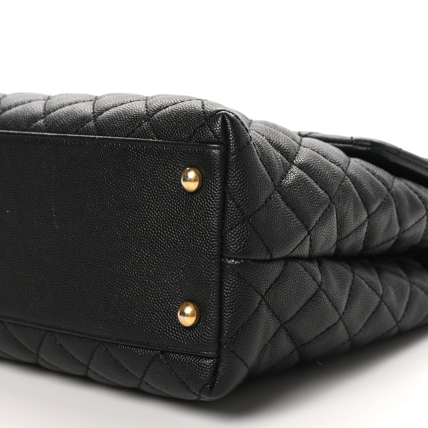 Chanel Caviar Quilted Large Coco Handle Flap Black 10 of 11