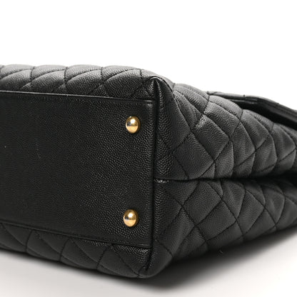 Chanel Caviar Quilted Large Coco Handle Flap Black 10 of 11