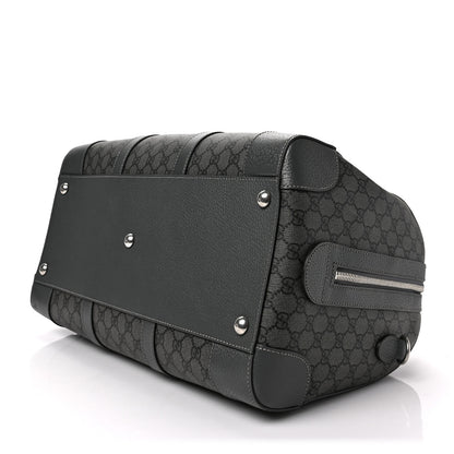Gucci GG Supreme Monogram Textured Dollar Calfskin Medium Savoy Duffle Bag Grey Black Graphite Grey 8 of 8