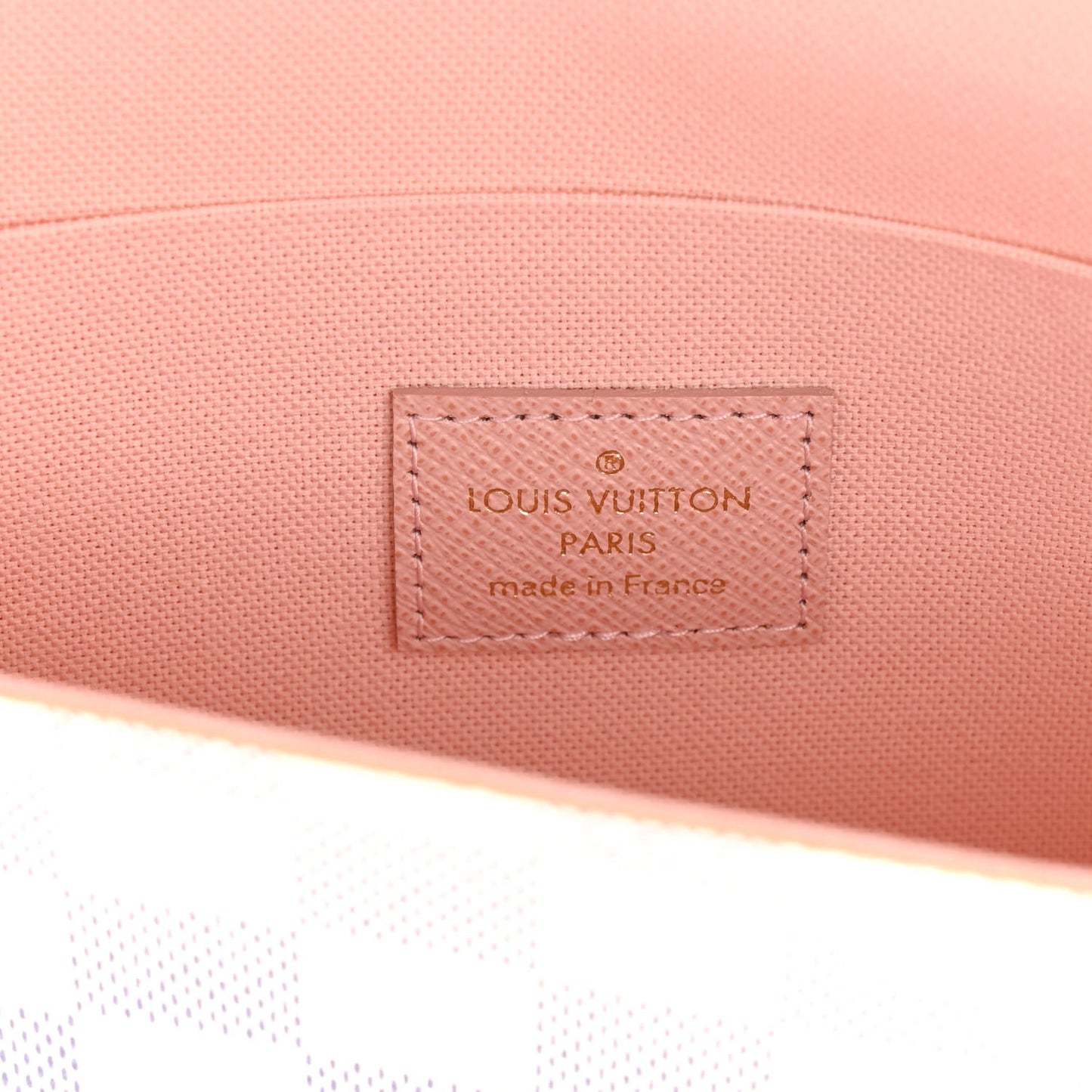 Damier Azur Pochette Felicie Chain Wallet Rose Ballerine