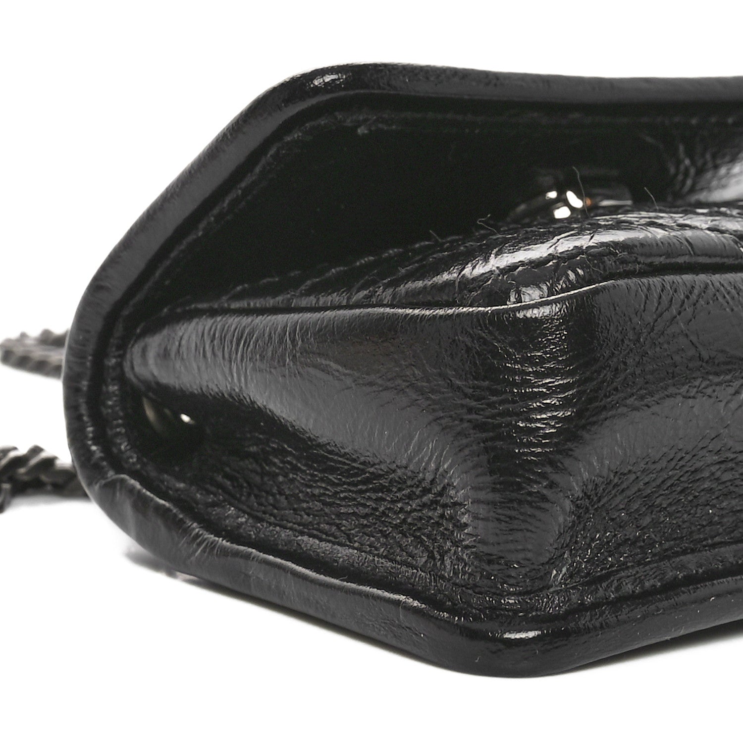 Saint Laurent Crinkled Calfskin Matelasse Monogram Niki Airpods Holder Micro Bag Black 9 of 10