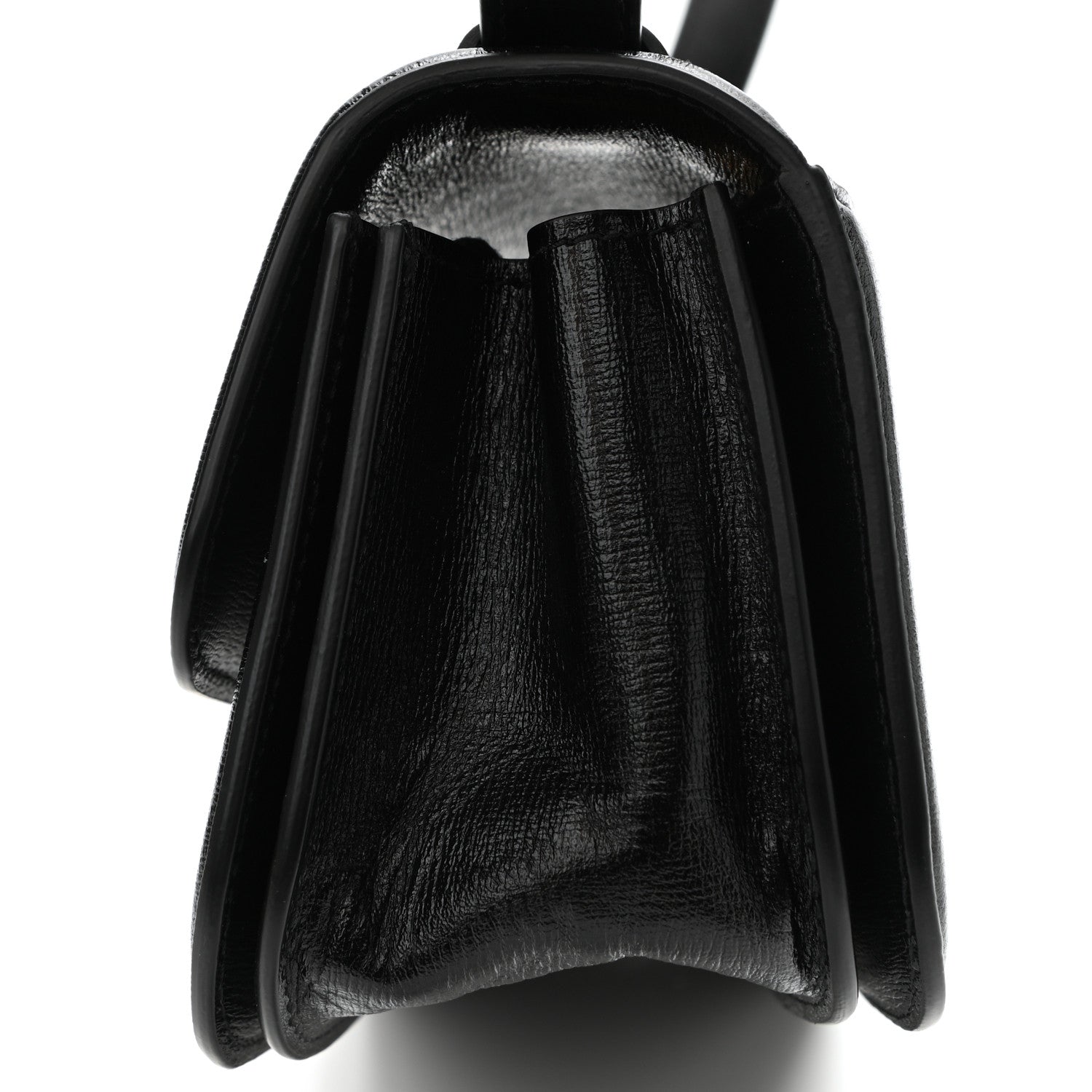 Balenciaga Calfskin Stripe Embossed Small Gossip Bag Black 9 of 9