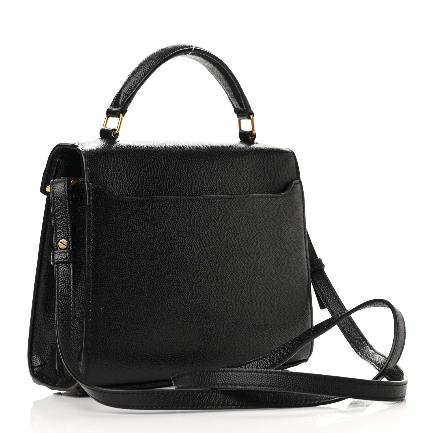 Saint Laurent Grain de Poudre Mini Classic Monogram Cassandra Top Handle Black 3 of 10