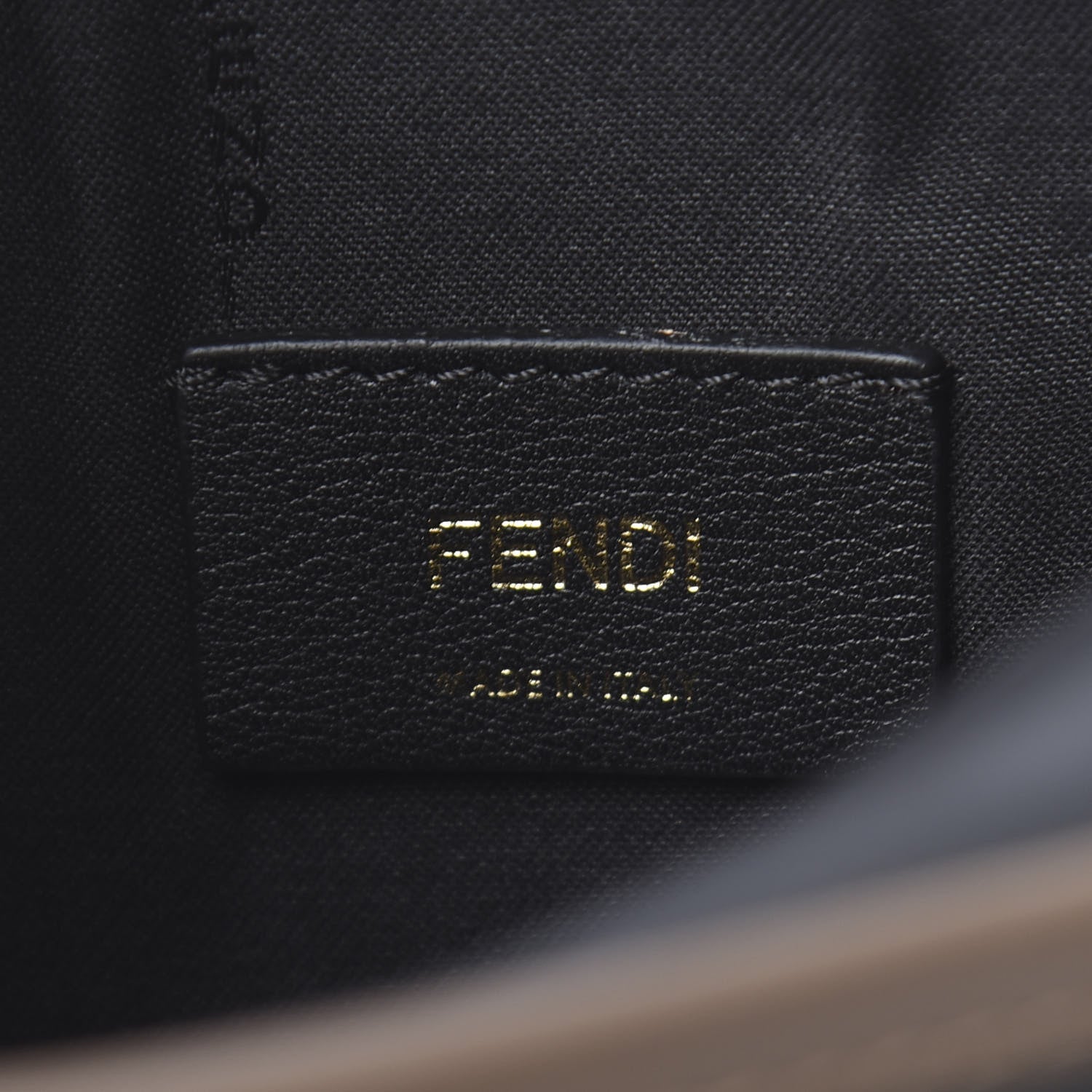 Fendi Vitello Century Matte Stamp Patch Bi-Color Mini Camera Case Black Maya Fragola 6 of 11
