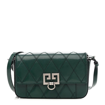 Givenchy Goatskin Quilted GV3 Mini Pocket Convertible Bag Green Forest 1 of 7
