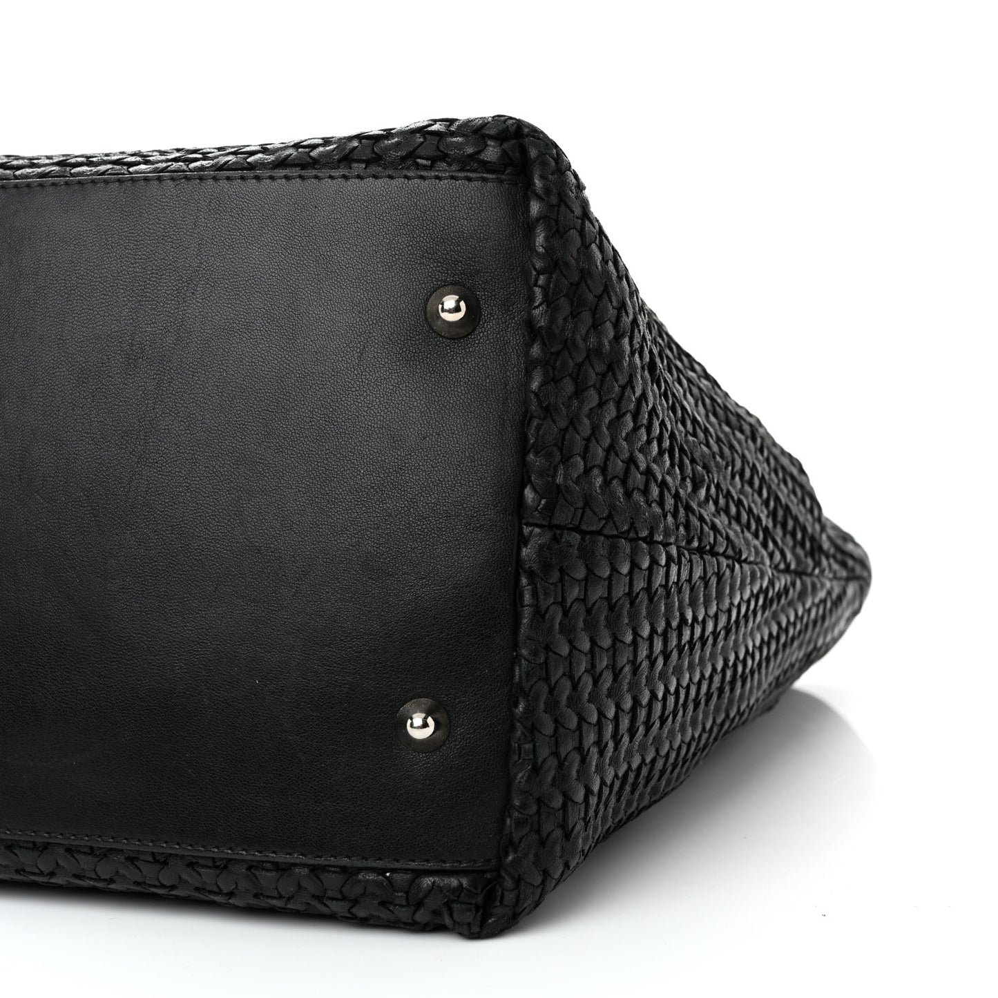 Lambskin Woven Dior Tote Black