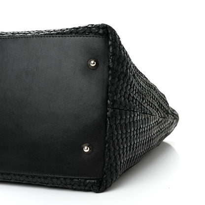 Christian Dior Lambskin Woven Dior Tote Black 10 of 10