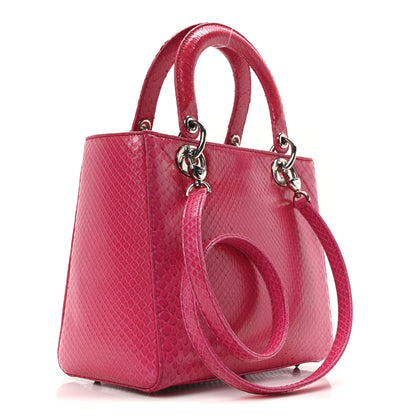 Christian Dior Snakeskin Medium Lady Dior Pink 3 of 10